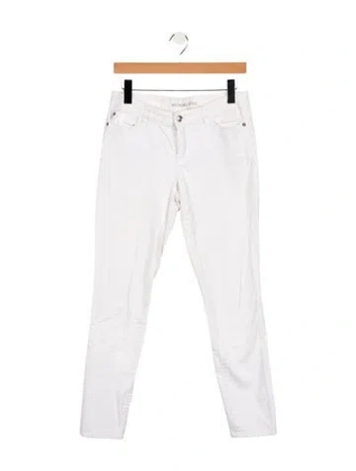 Pre-owned Michael Kors Mid-rise Skinny Leg Jeans In White