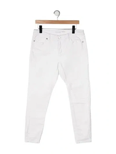 Pre-owned Michael Kors Mid-rise Skinny Leg Jeans In White