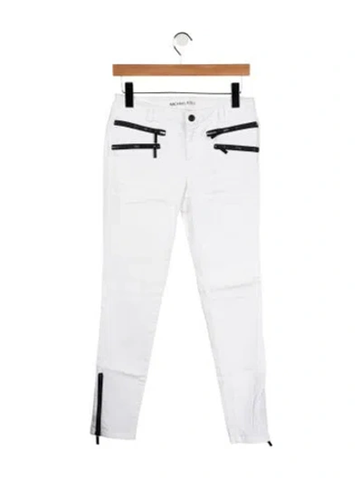 Pre-owned Michael Kors Mid-rise Skinny Leg Jeans In White