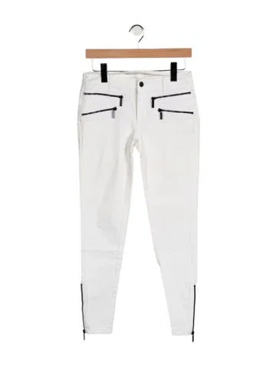 Pre-owned Michael Kors Mid-rise Skinny Leg Jeans In White