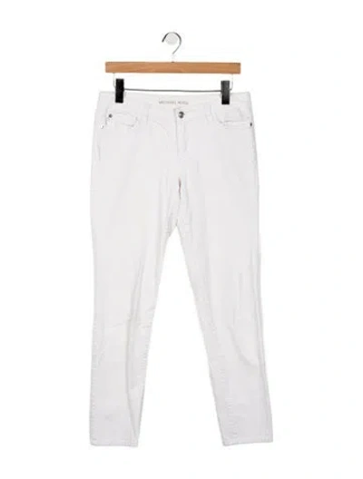 Pre-owned Michael Kors Mid-rise Skinny Leg Jeans In White