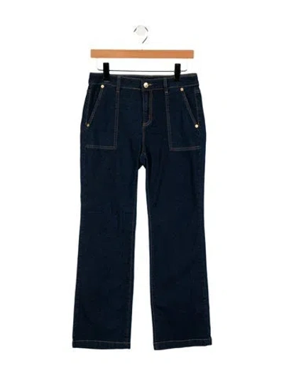 Pre-owned Michael Kors Mid-rise Straight Leg Jeans In Blue