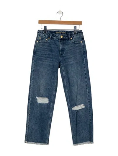 Pre-owned Michael Kors Mid-rise Straight Leg Jeans In Blue