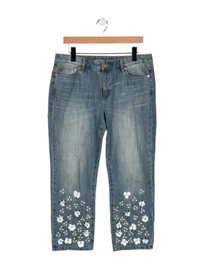 Pre-owned Michael Kors Mid-rise Straight Leg Jeans In Blue