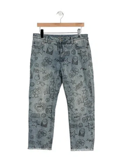 Pre-owned Michael Kors Mid-rise Straight Leg Jeans In Blue