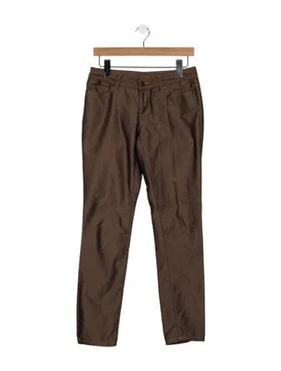 Pre-owned Michael Kors Mid-rise Straight Leg Jeans In Brown