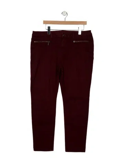 Pre-owned Michael Kors Mid-rise Straight Leg Jeans In Burgundy