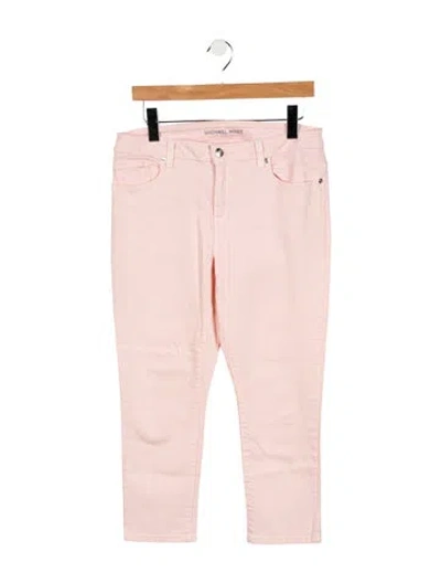 Pre-owned Michael Kors Mid-rise Straight Leg Jeans In Pink