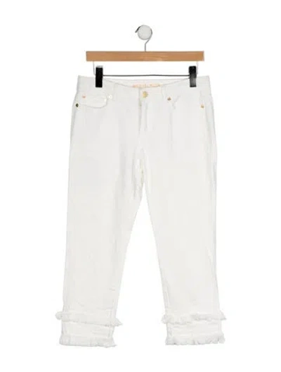 Pre-owned Michael Kors Mid-rise Straight Leg Jeans In White