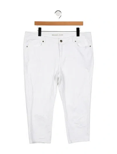 Pre-owned Michael Kors Mid-rise Straight Leg Jeans In White
