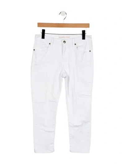 Pre-owned Michael Kors Mid-rise Straight Leg Jeans In White