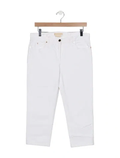 Pre-owned Michael Kors Mid-rise Straight Leg Jeans In White