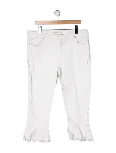 Pre-owned Michael Kors Mid-rise Straight Leg Jeans In White