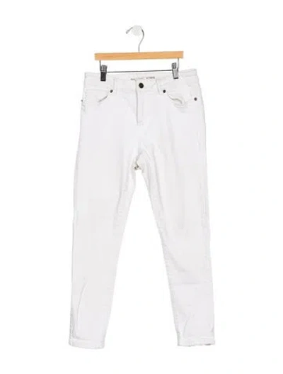 Pre-owned Michael Kors Mid-rise Straight Leg Jeans In White