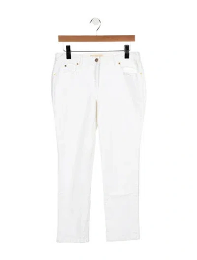 Pre-owned Michael Kors Mid-rise Straight Leg Jeans In White