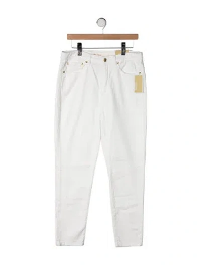 Pre-owned Michael Kors Mid-rise Straight Leg Jeans In White