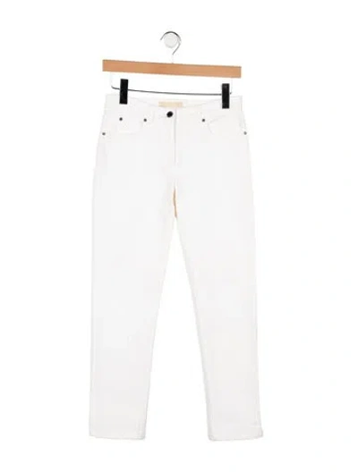 Pre-owned Michael Kors Mid-rise Straight Leg Jeans In White