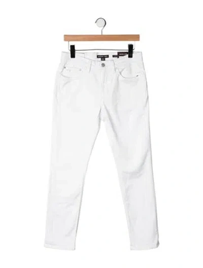 Pre-owned Michael Kors Mid-rise Straight Leg Jeans In White