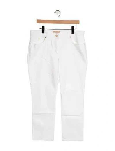 Pre-owned Michael Kors Mid-rise Straight Leg Jeans In White