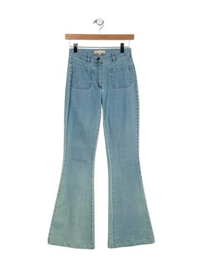 Pre-owned Michael Kors Mid-rise Wide Leg Jeans In Blue