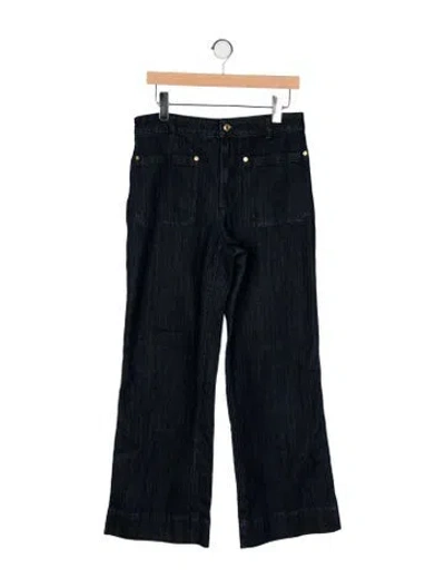 Pre-owned Michael Kors Mid-rise Wide Leg Jeans In Blue