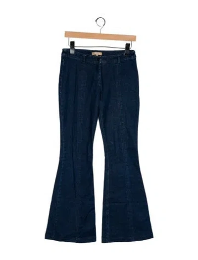 Pre-owned Michael Kors Mid-rise Wide Leg Jeans In Blue