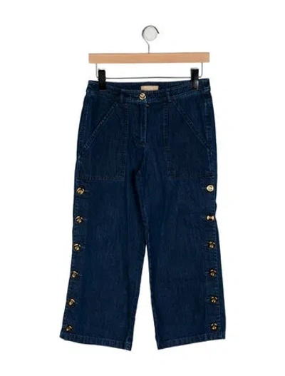 Pre-owned Michael Kors Mid-rise Wide Leg Jeans In Blue