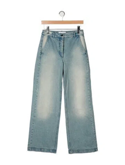 Pre-owned Michael Kors Mid-rise Wide Leg Jeans In Green