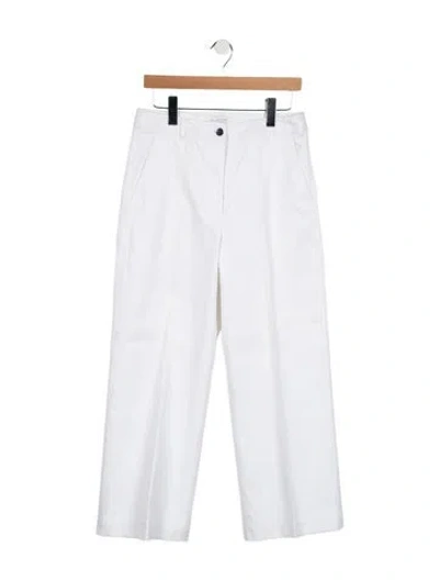 Pre-owned Michael Kors Mid-rise Wide Leg Jeans In White