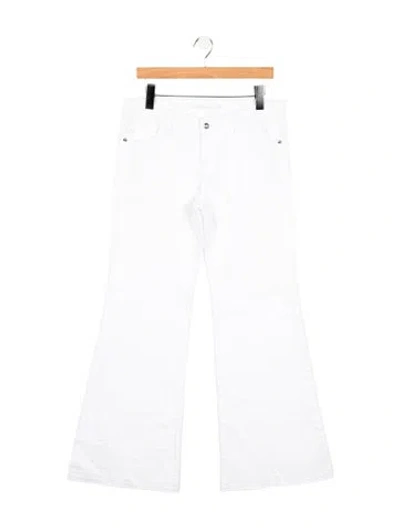 Pre-owned Michael Kors Mid-rise Wide Leg Jeans In White