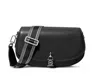 Michael Kors Mila 30s3simm8l Women Black Leather Adjustable Messenger Bag Jdm455 In Black