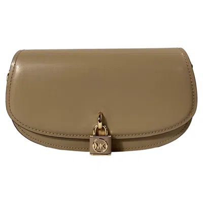 Michael Kors Mila Small Shoulder Bag In Camel Brown Leather