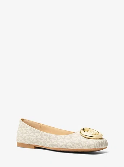 Michael Kors Milan Signature Logo Ballet Flat In Brown