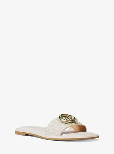 Michael Kors Milan Signature Logo Slide Sandal In Brown