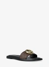 Michael Kors Milan Signature Logo Slide Sandal In Brown