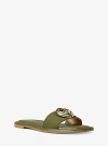 Michael Kors Milan Suede Slide Sandal In Green