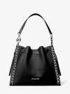 Michael Kors Mina Large Chain Shoulder Bag In Black
