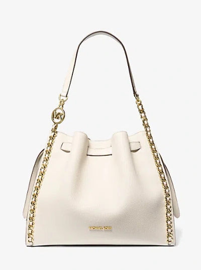 Michael Kors Mina Large Chain Shoulder Bag In Natural