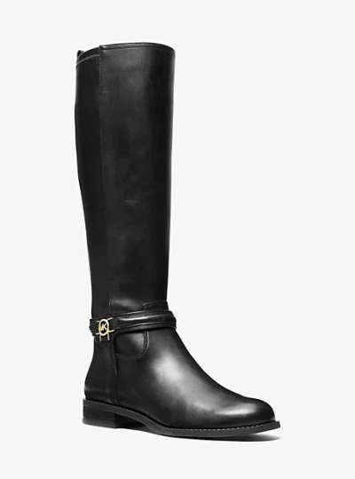 Michael Kors Mindy Leather Boot In Black