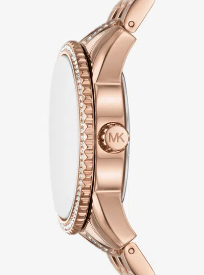 Michael Kors Mini Bryant Pavé Logo Rose Gold-tone Watch