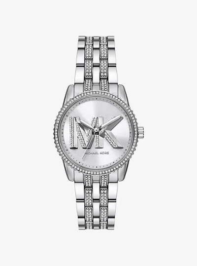 Michael Kors Mini Bryant Pavé Logo Silver-tone Watch