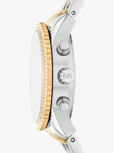 Michael Kors Mini Bryant Pavé Two-tone Watch In Metallic