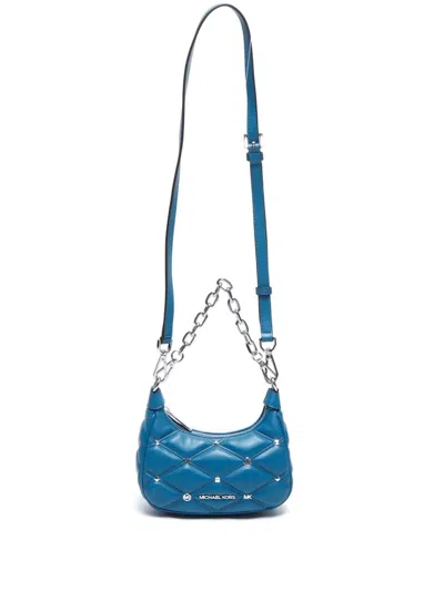 Pre-owned Michael Kors Mini Cora Shoulder Bag In Blue