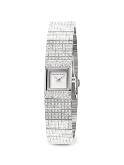 Michael Kors 대링턴 파베 세팅 실버 톤 미니 시계 In Metallic