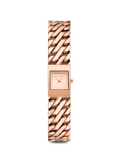 Michael Kors Mini Darrington Square-face Curb-link 14.5mm Watch In Gold