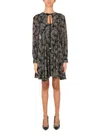 Michael Kors Short Dress With Keyhole Neckline And Paisley Pattern In Black