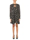Michael Kors Short Dress With Keyhole Neckline And Paisley Pattern In Military Green