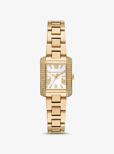 MICHAEL KORS MINI EMERY PAVÉ GOLD-TONE WATCH