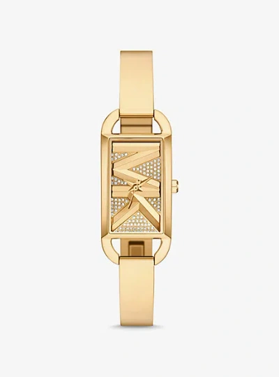 Michael Kors Mini Empire Pavé Gold-tone Bangle Watch