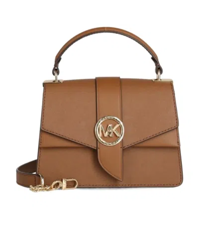 Michael Kors Mini Greenwich Leather Crossbody Bag In Brown